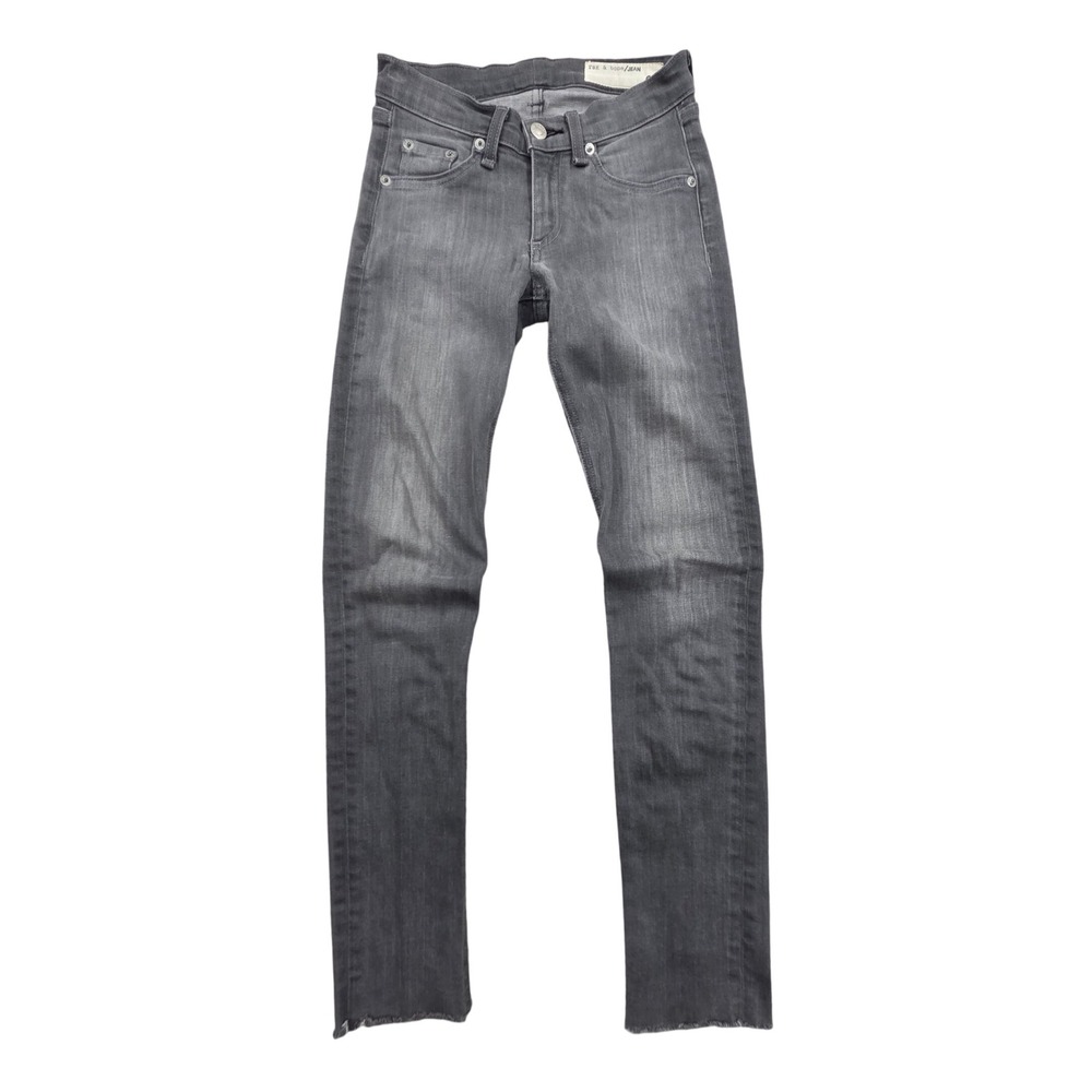 Rag & Bone The Skinny Jean Raw Hem Buxton Gray Womens 23x27 Made in USA